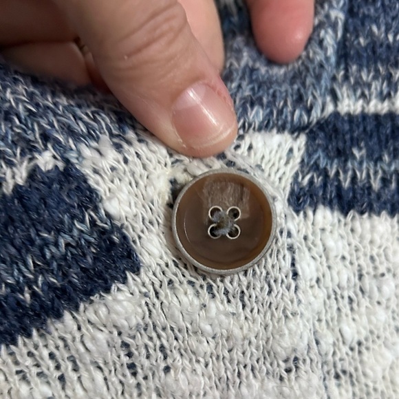 Lucky Brand Blue Aztec Southwestern Pattern Cardigan Sweater Size M - Picture 3 of 6